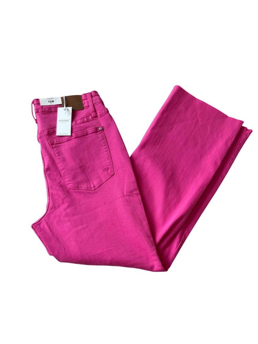 Judy Blue Jeans New Size 16 W Hot Pink Straight Jeans 88816 Stretch High Rise